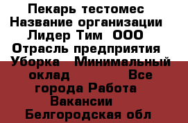 Пекарь-тестомес › Название организации ­ Лидер Тим, ООО › Отрасль предприятия ­ Уборка › Минимальный оклад ­ 30 000 - Все города Работа » Вакансии   . Белгородская обл.